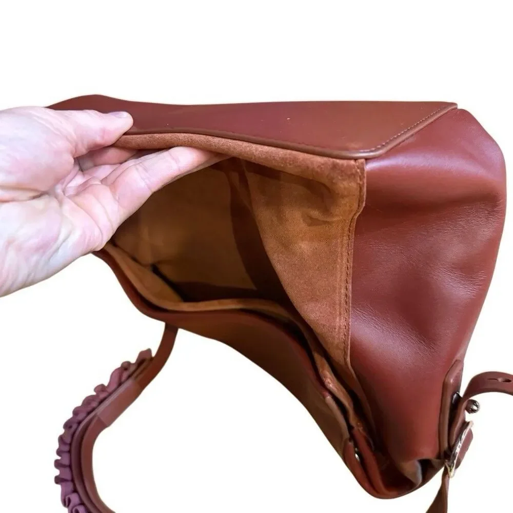 ALLSAINTS Maya Leather Shoulder Bal Calfskin In Rust Color